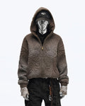 Textured & Embroidery Full-Zip Hoodie