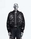 Deconstructed & Washed Denim Utility Jacket