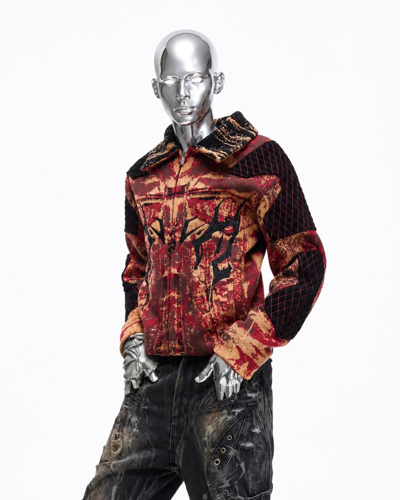 Patchwork Knit Jacket