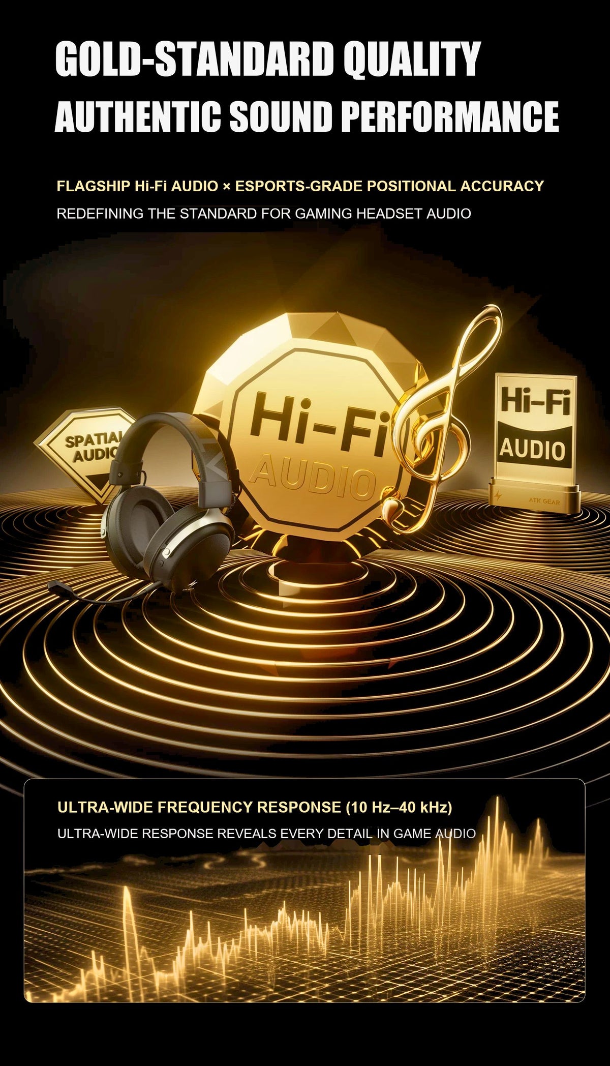 ATK Neptune N9 eSports Gaming Wireless Headset product information image
