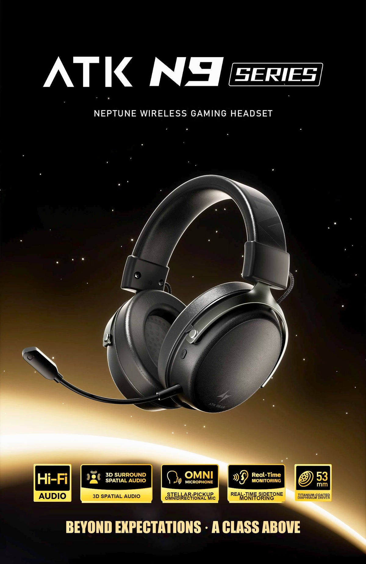 ATK Neptune N9 eSports Gaming Wireless Headset product information image