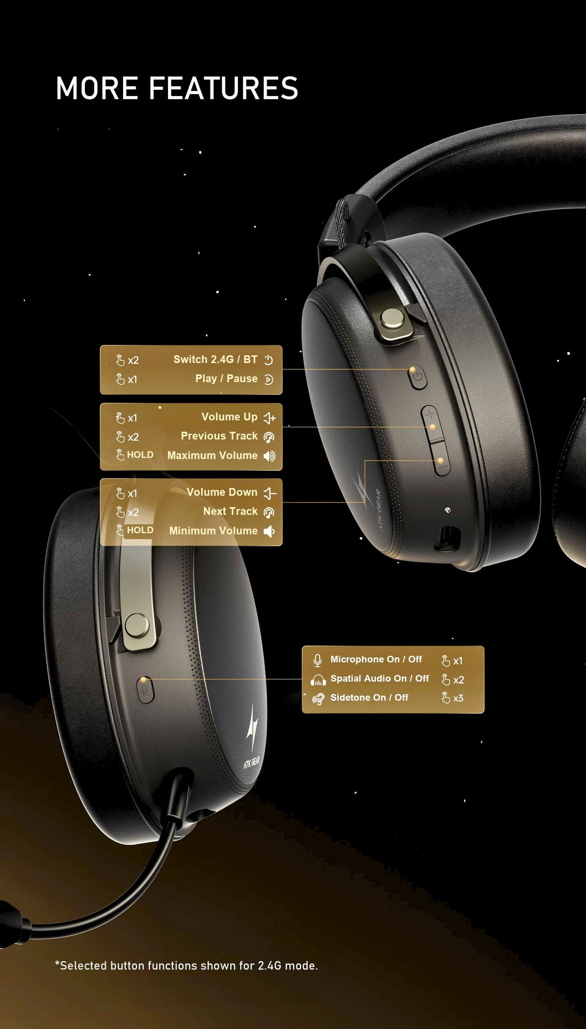 ATK Neptune N9 eSports Gaming Wireless Headset product information image