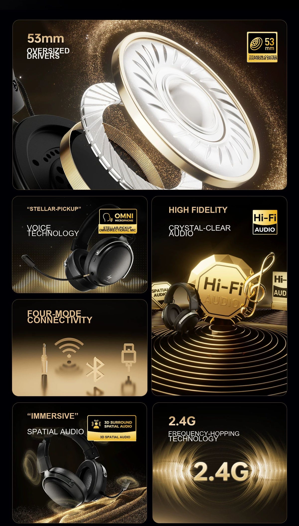 ATK Neptune N9 eSports Gaming Wireless Headset product information image