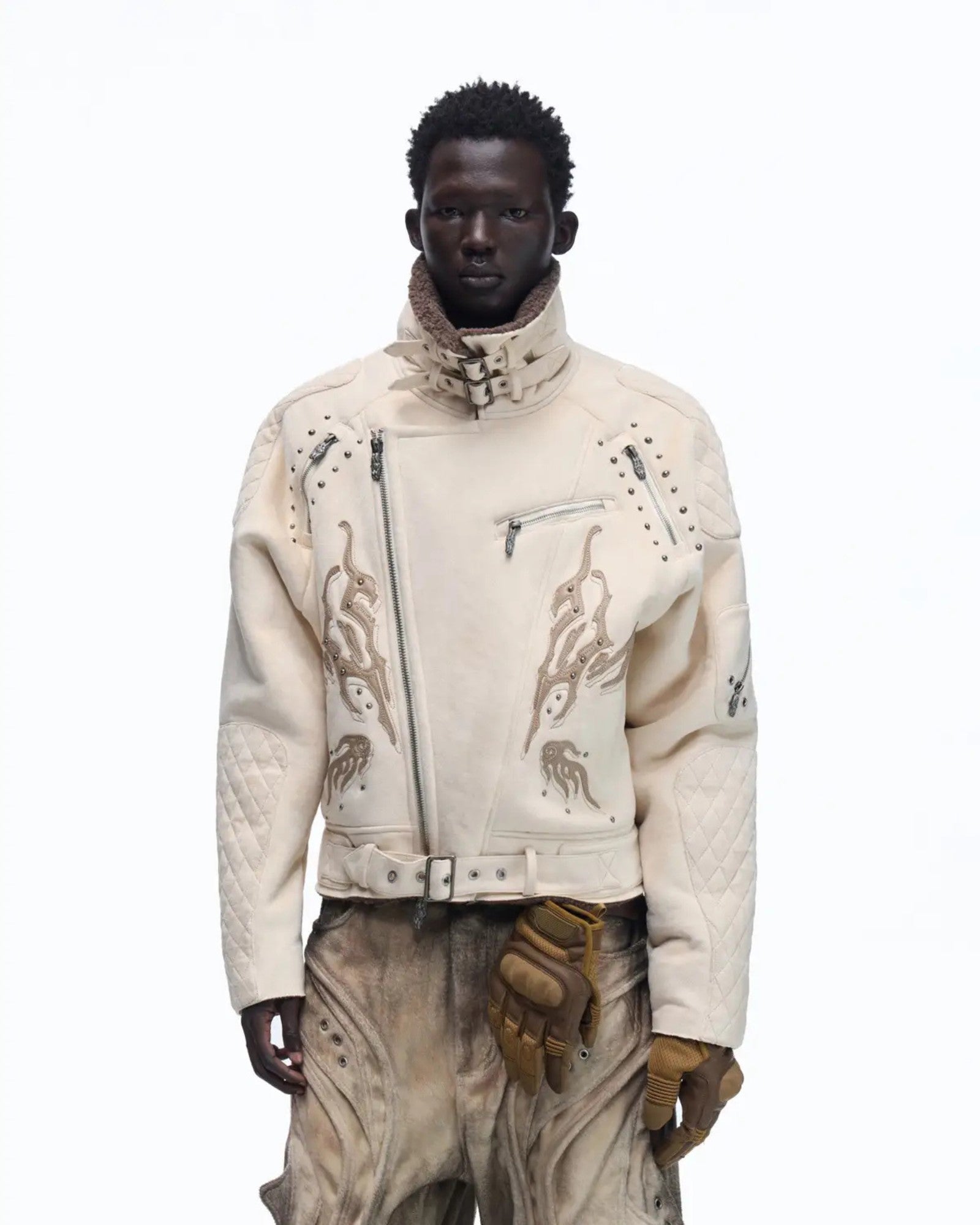 Lightning Totem Stand Collar Jacket