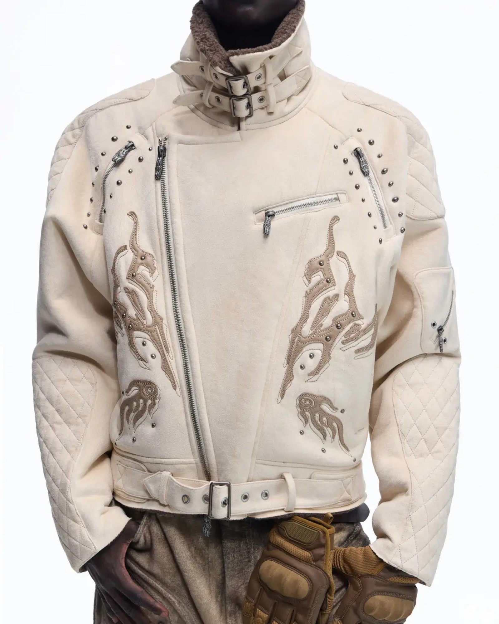 Lightning Totem Stand Collar Jacket