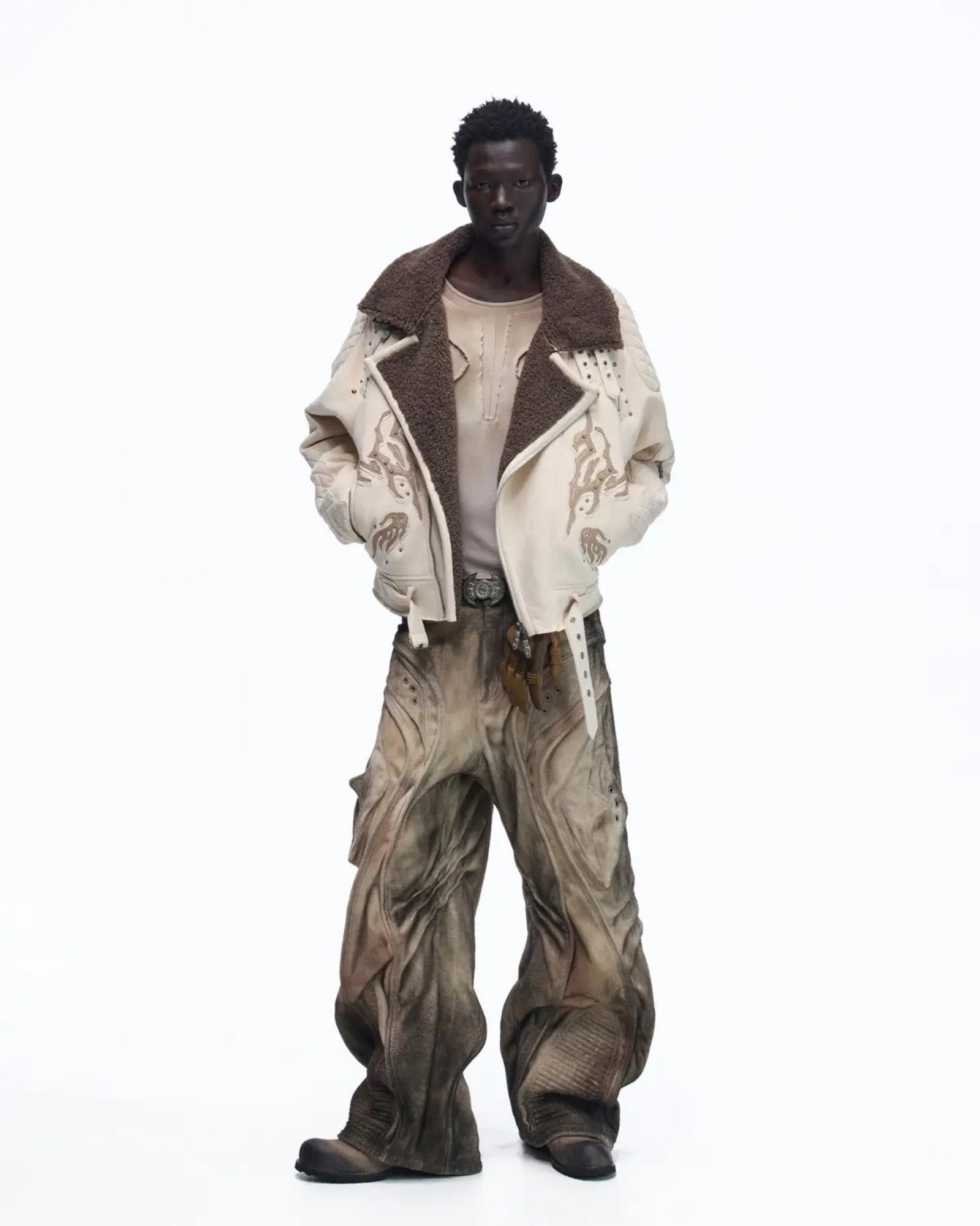Lightning Totem Stand Collar Jacket