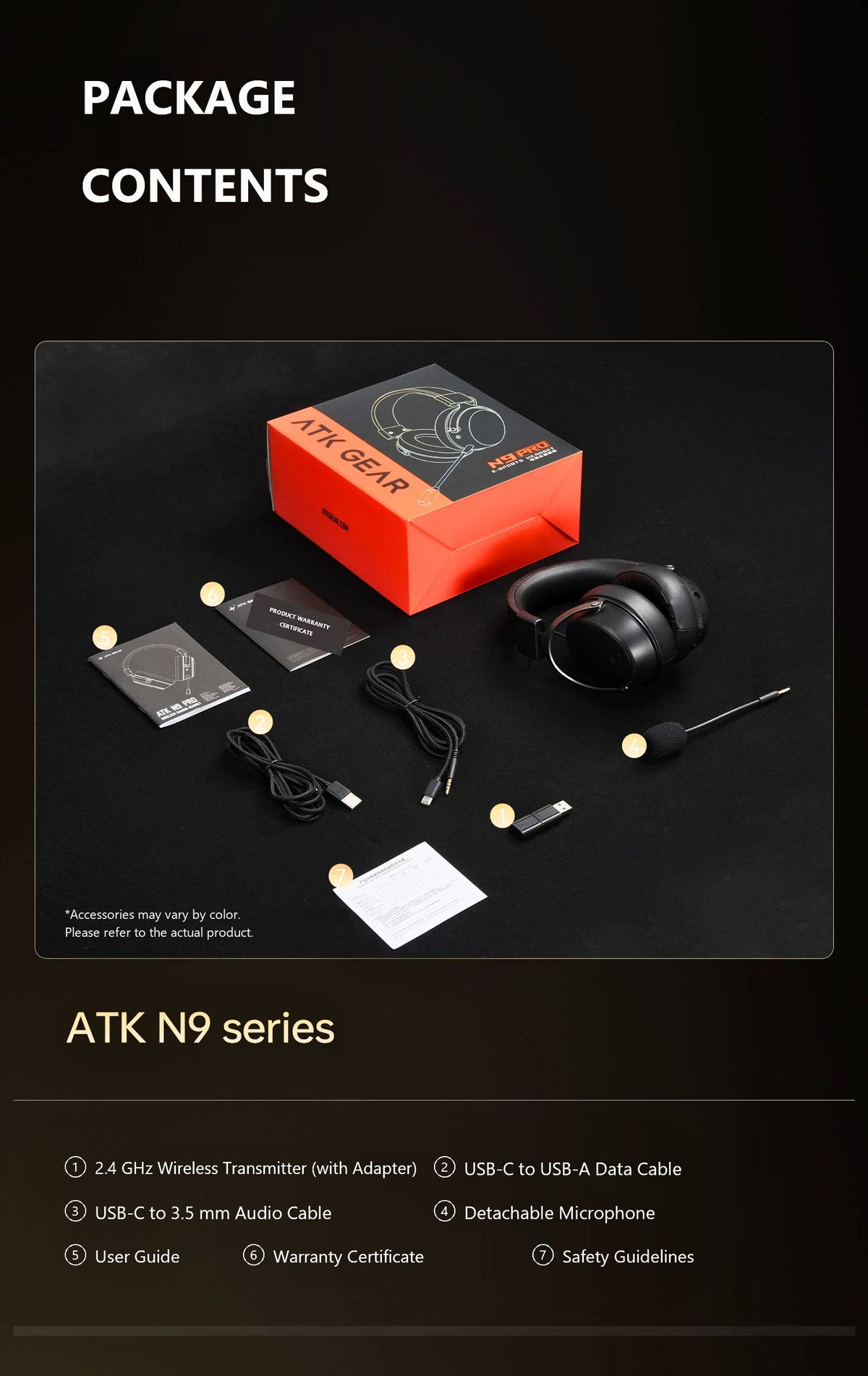 ATK Neptune N9 eSports Gaming Wireless Headset product information image