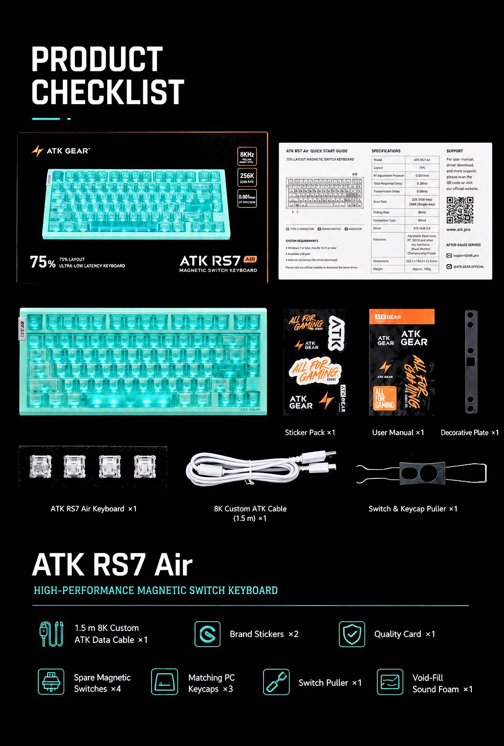 ATK RS7 Air Esports Hall Effect Keyboard product information image