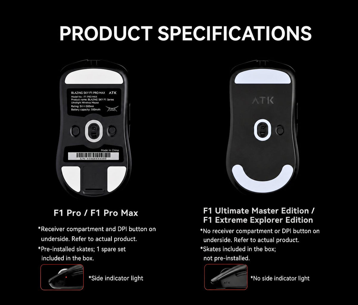 ATK Blazing Sky F1 Series Wireless Mouse product information image