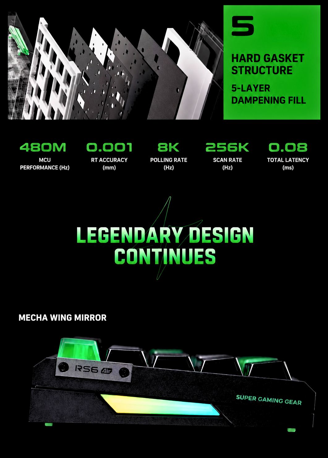 ATK RS6 Air Esports Hall Effect Keyboard product information image